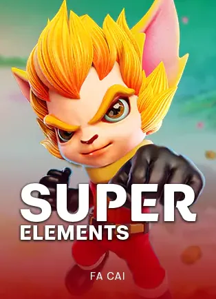 ปกเกมสล็อต Super Elements ค่าย Fa Chai ตัวละครผมทองประกายไฟ ในหน้าแรก